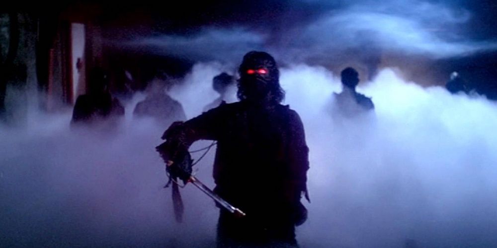 A ghost in the fog with glowing eyes in The Fog (1980)