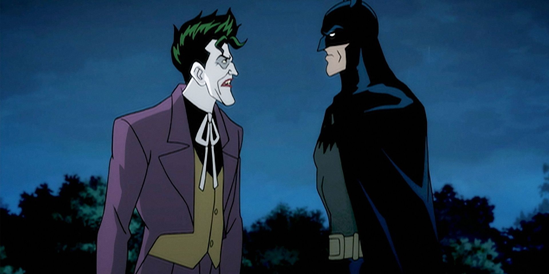 Batman and the Joker face to face