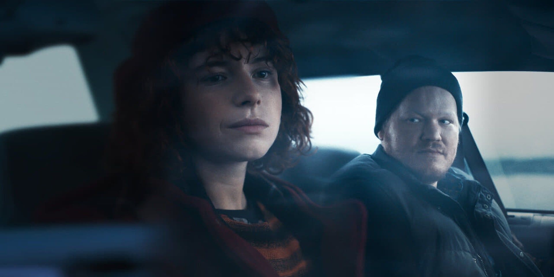 I’m Thinking Of Ending Things Jessie Buckley and Jesse Plemons in the Car