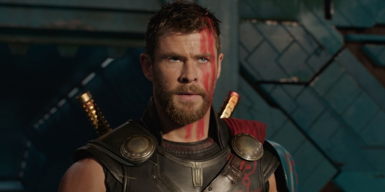 Thor with red face paint in Thor: Ragnarok