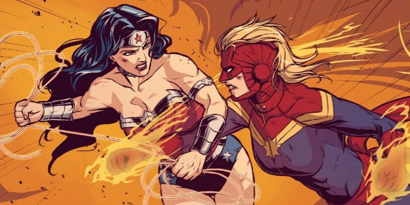 wonder woman captain america comic book fight