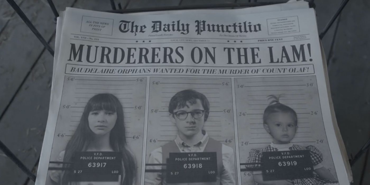 Baudelaires wanted for being murderers on the lam newspaper