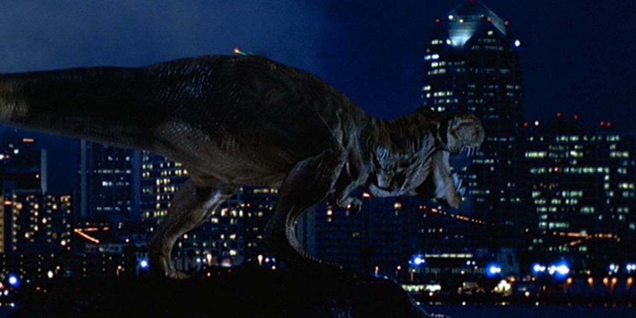 A T rex in San Diego in The Lost World Jurassic Park