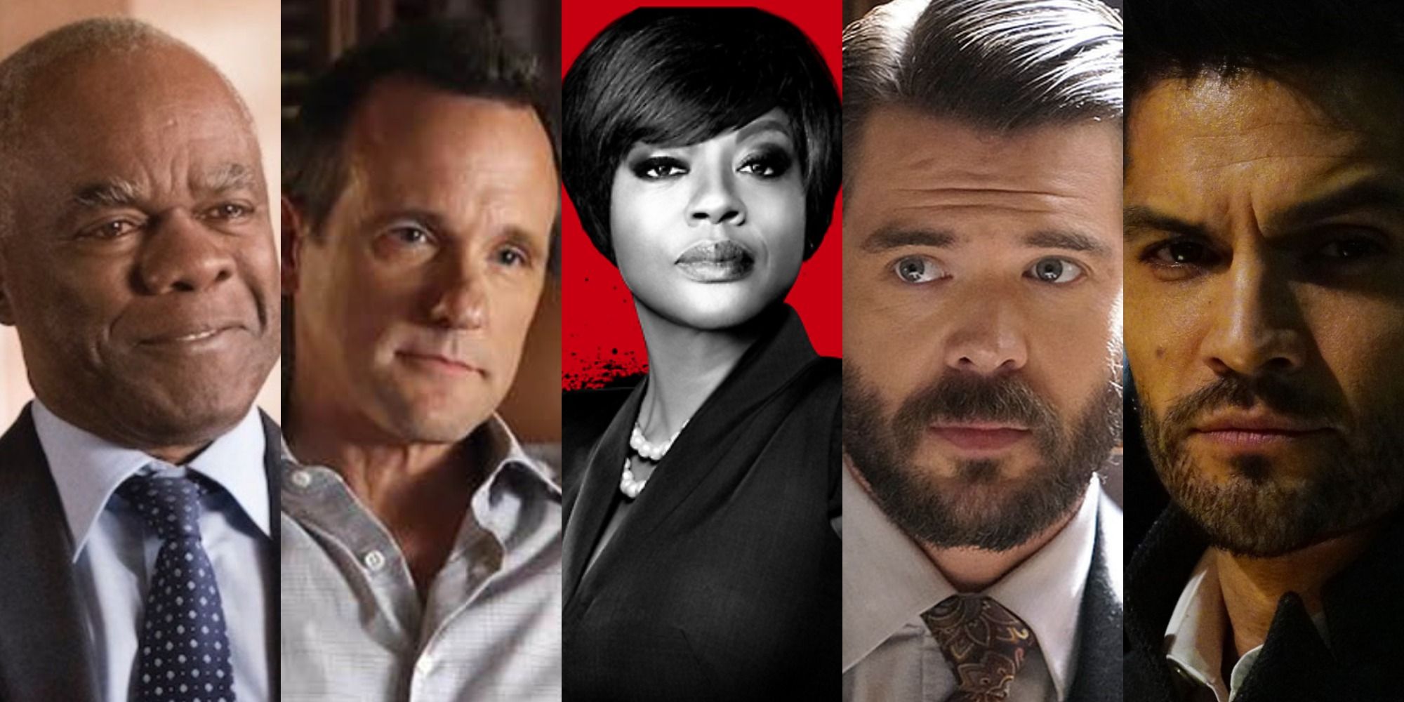 A collage of How to Get Away with Murder characters