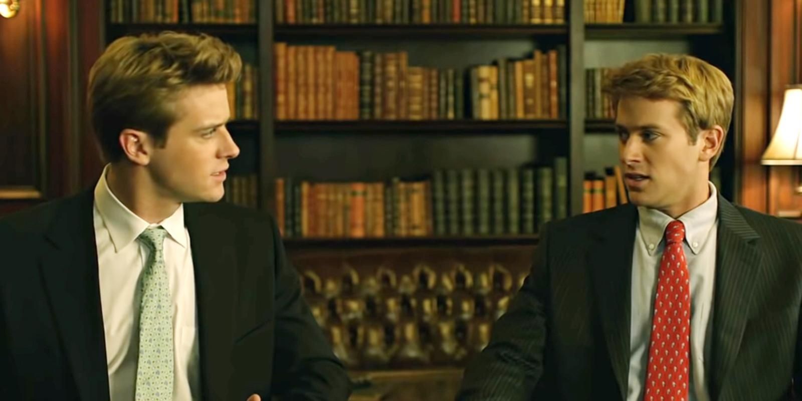 The Winklevoss twins argue about who invented Facebook in The Social Network