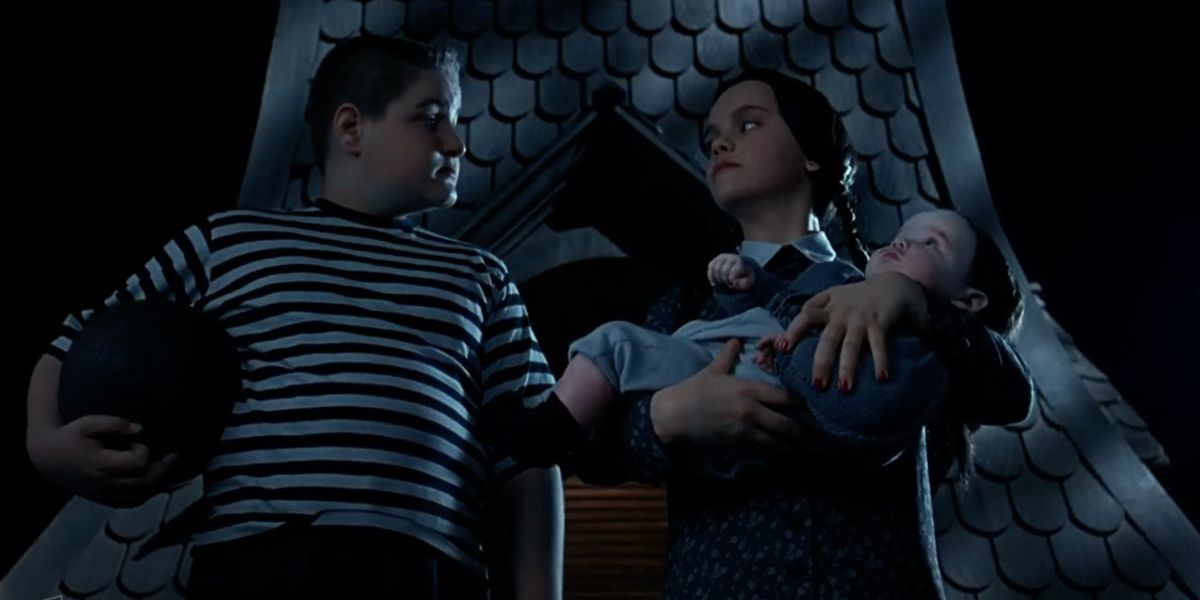 Wednesday and Pugsley with Baby Pubert Addams Family Values 