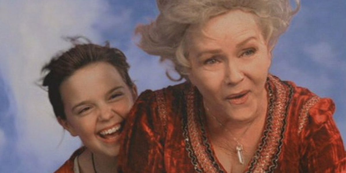 Aggie and Marnie flying in Halloweentown