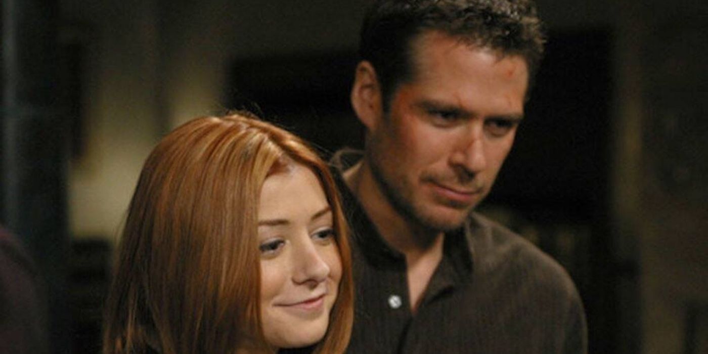 Alyson Hannigan And Alexis Denisof on set of Buffy The Vampire Slayer