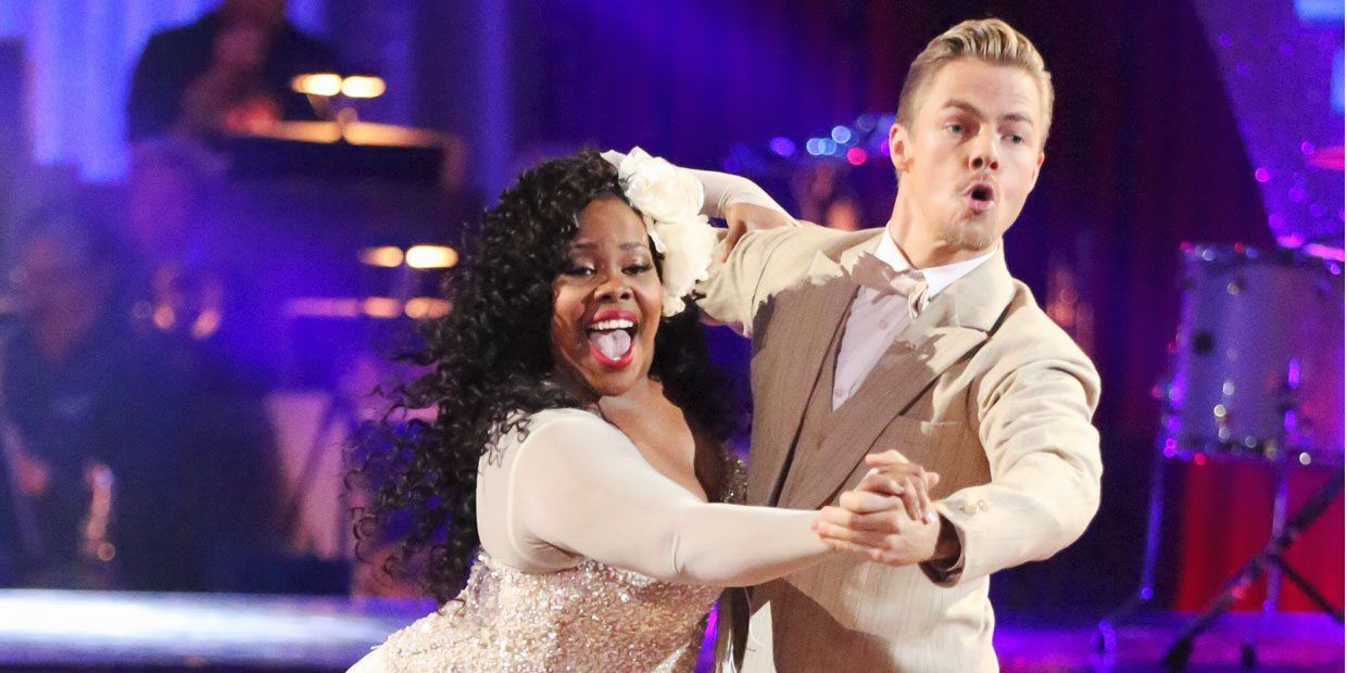 Amber Riley dancing on Dancing With the Stars