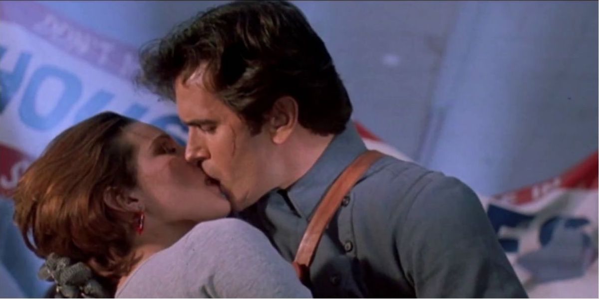 Ash kisses girl in S-Mart