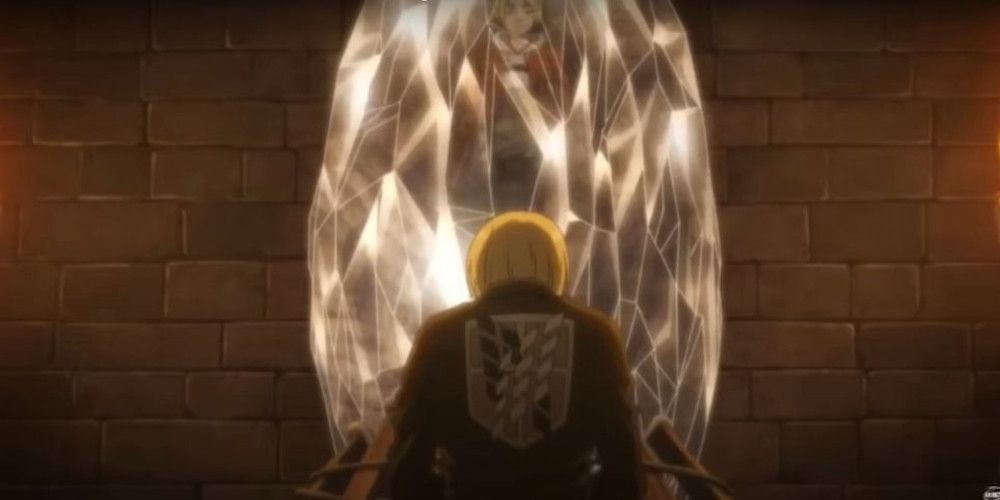 Armin visits Annie in the ice