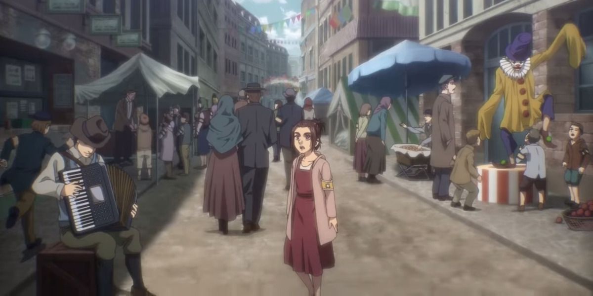 Gabi in Attack on Titan season 4 standing by herself