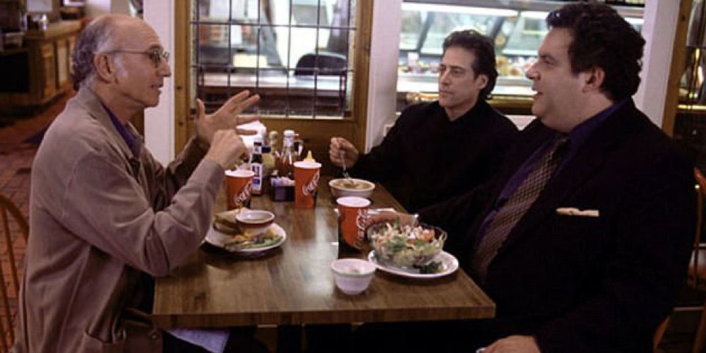 Jeff, Larry, and Richard eating lunch