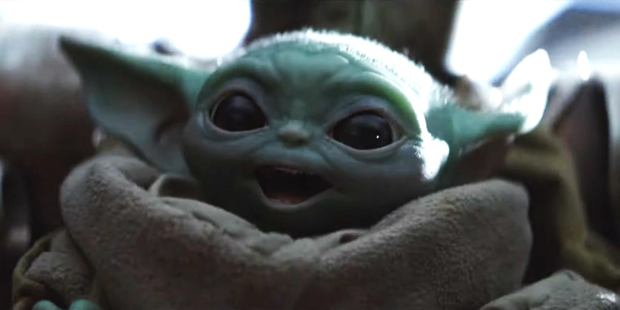 Baby Yoda smiling
