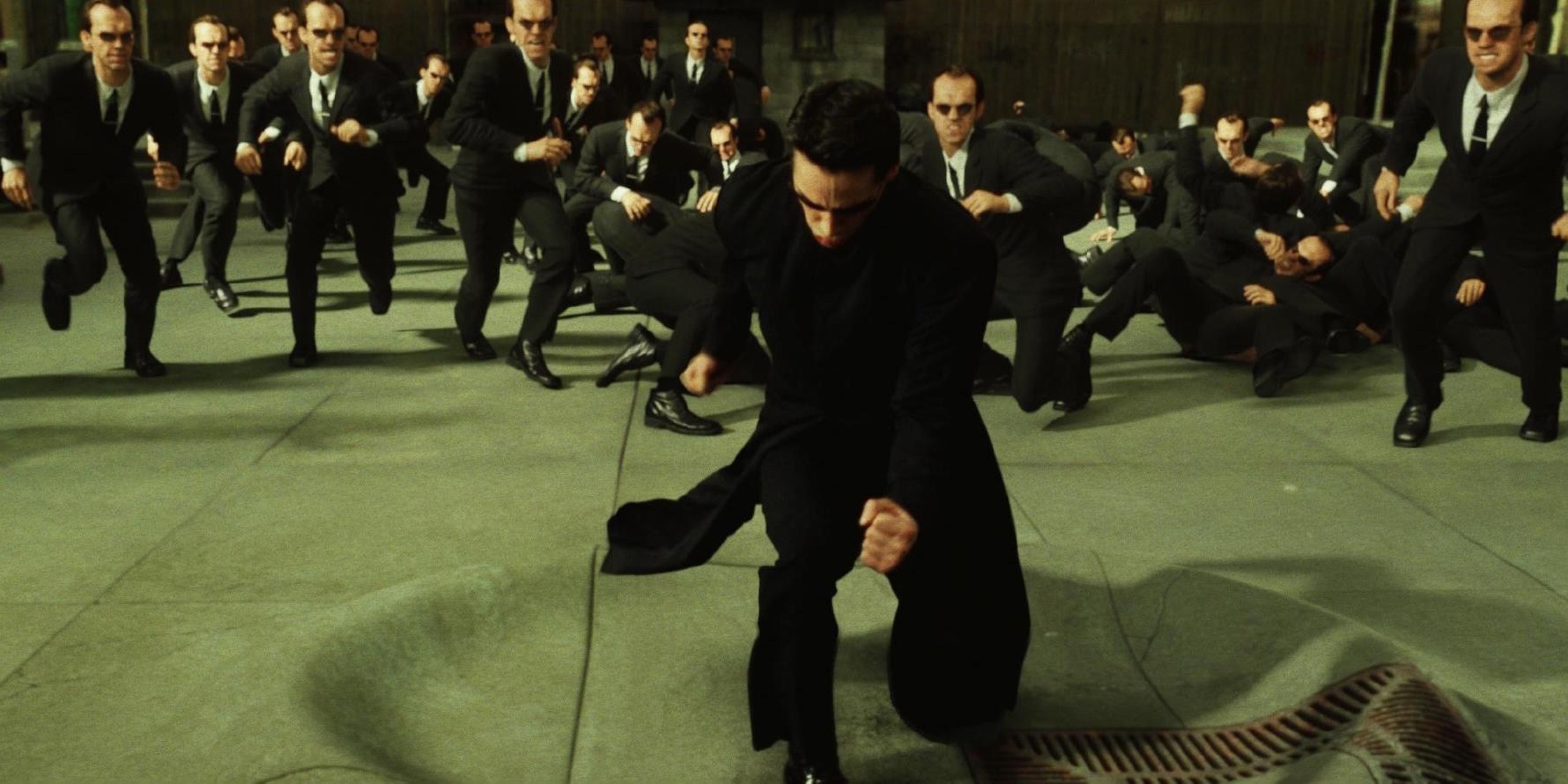 Neo fights dozens of Agents Smith in The Matrix Reloaded