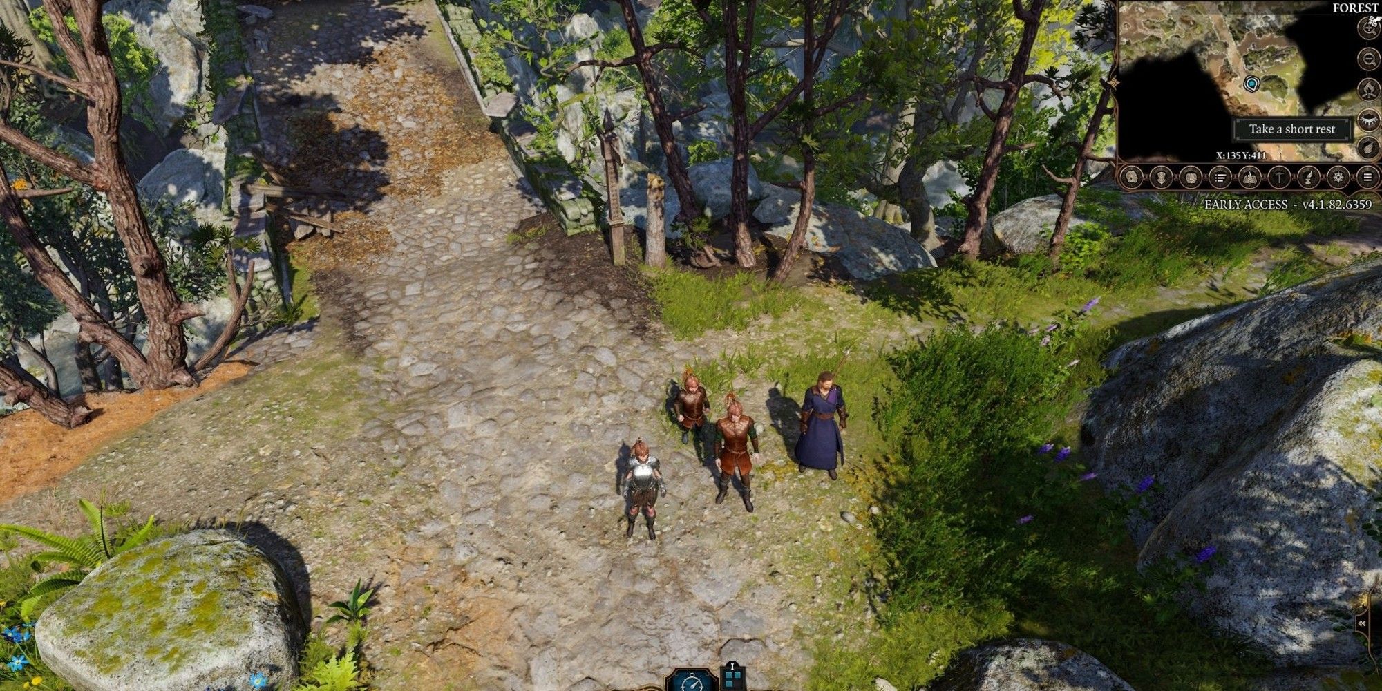 Players use the minimap to take a short rest in Baldur's Gate 3