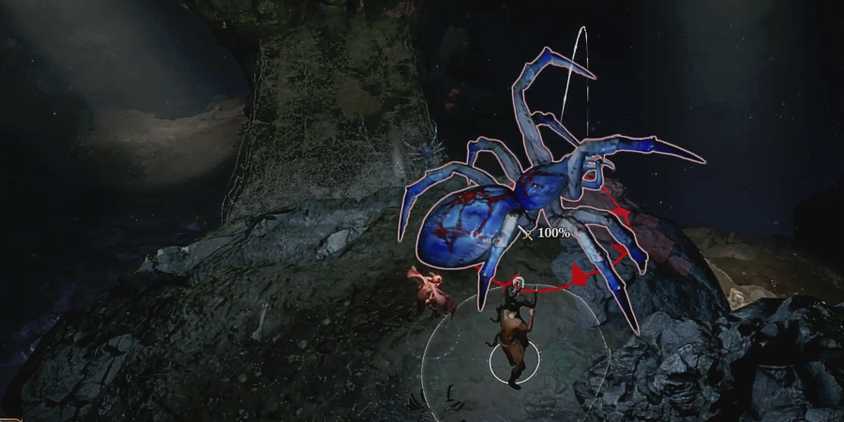 The player fights a Phase Spider Matriarch boss in Baldur's Gate 3.
