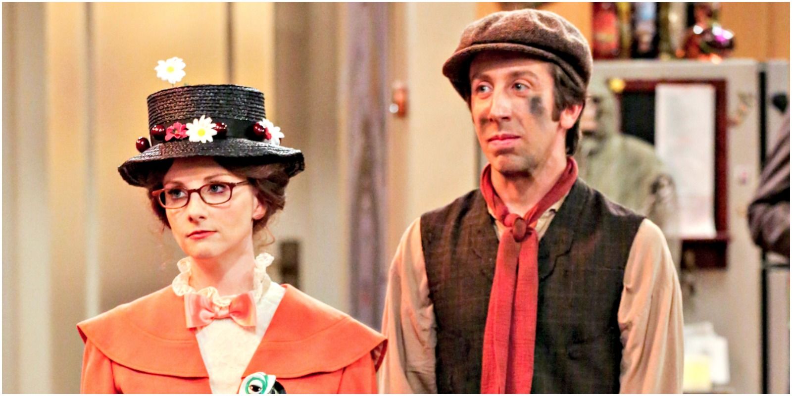 Bernadette and Howard as Mary Poppins and Bert.