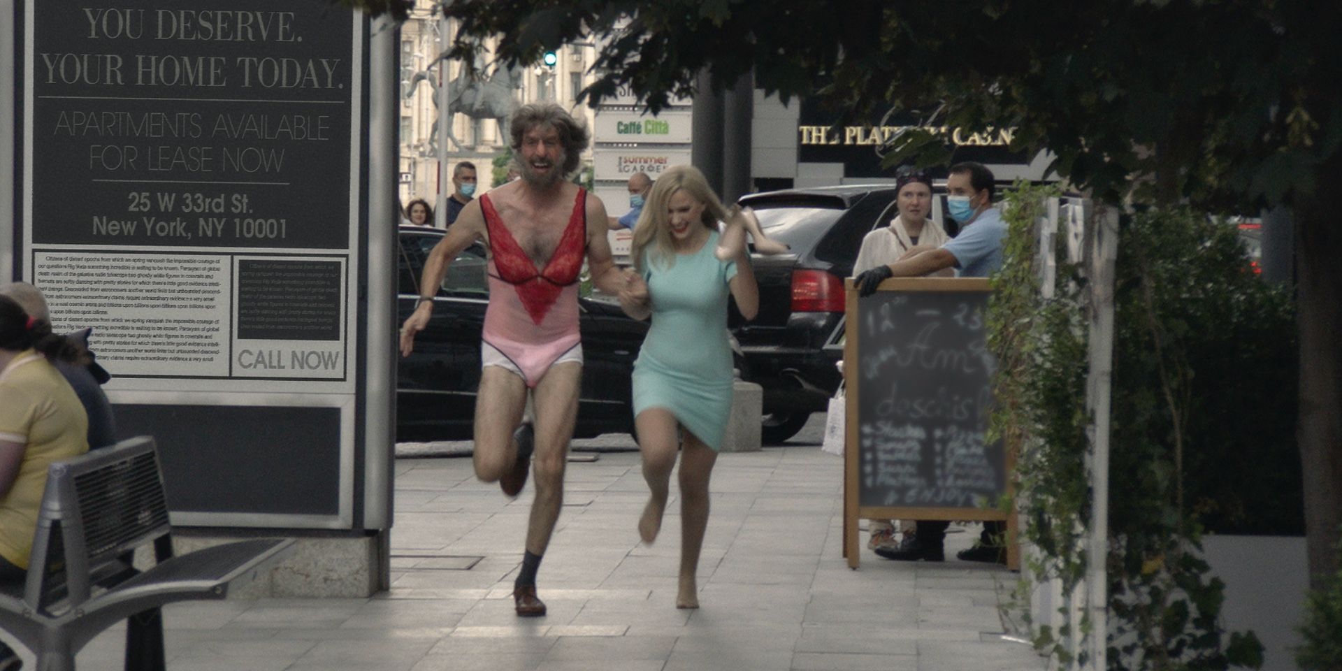 Sacha Baron Cohen and Maria Bakalova in Borat Subsequent Moviefilm