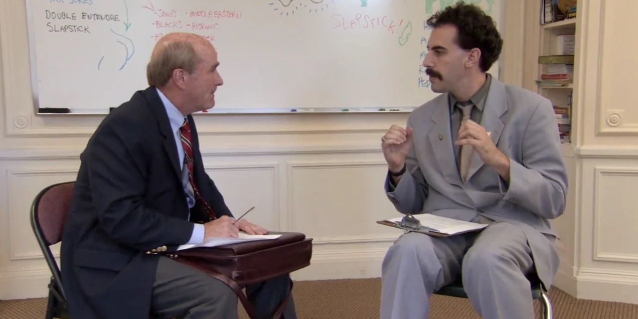 Borat interviews a humor coach