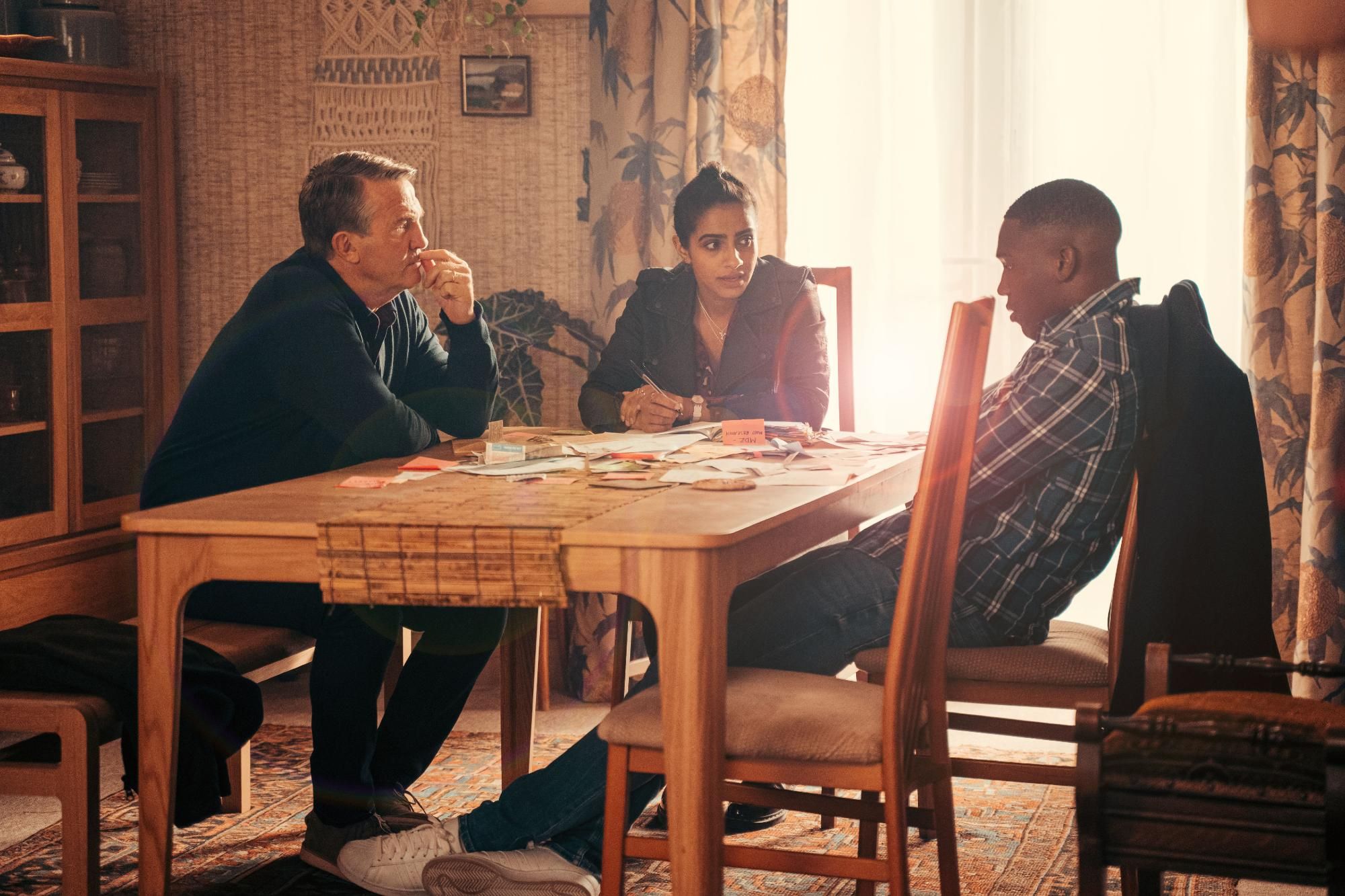 Bradley Walsh, Mandip Gill and Tosin Cole in Doctor Who Holiday Special 2020
