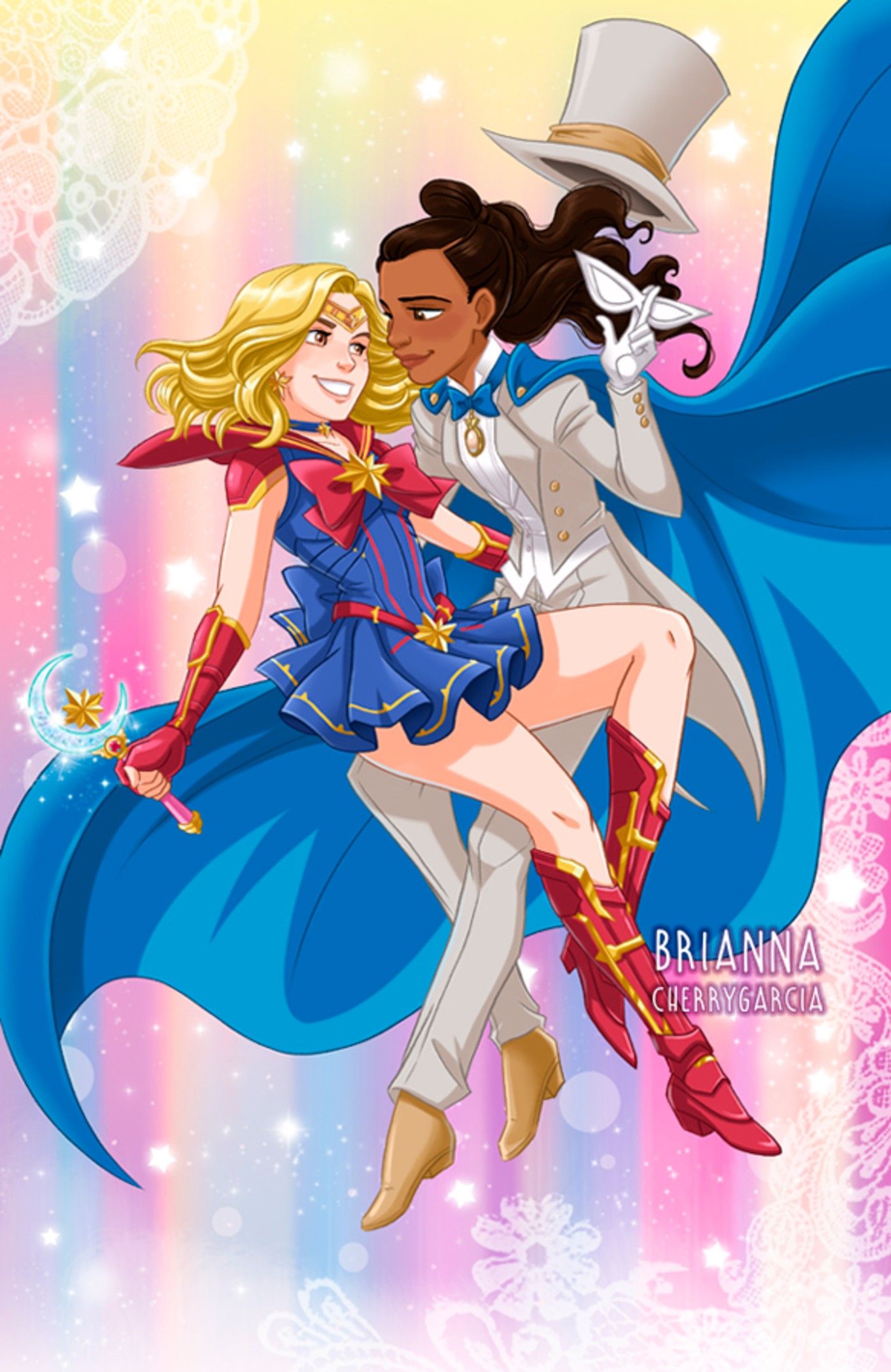Brianna Cherrygarcia Sailor Moon Captain Marvel Fan Art