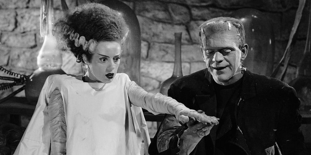 Frankenstein and his bride in Bride Of Frankenstein Universal Monsters