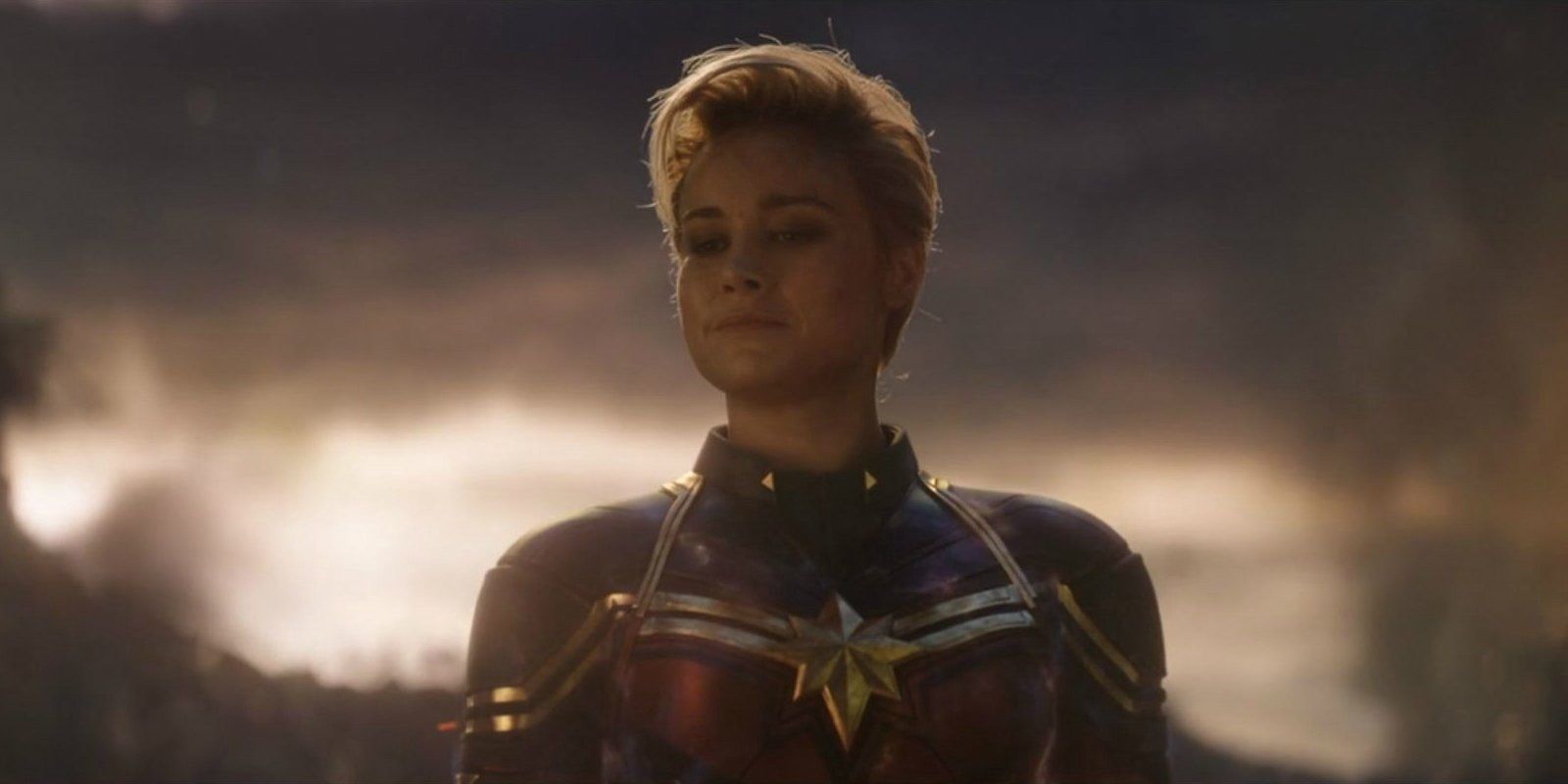 Brie Larson as Carol Danvers smiling in Avengers Endgame