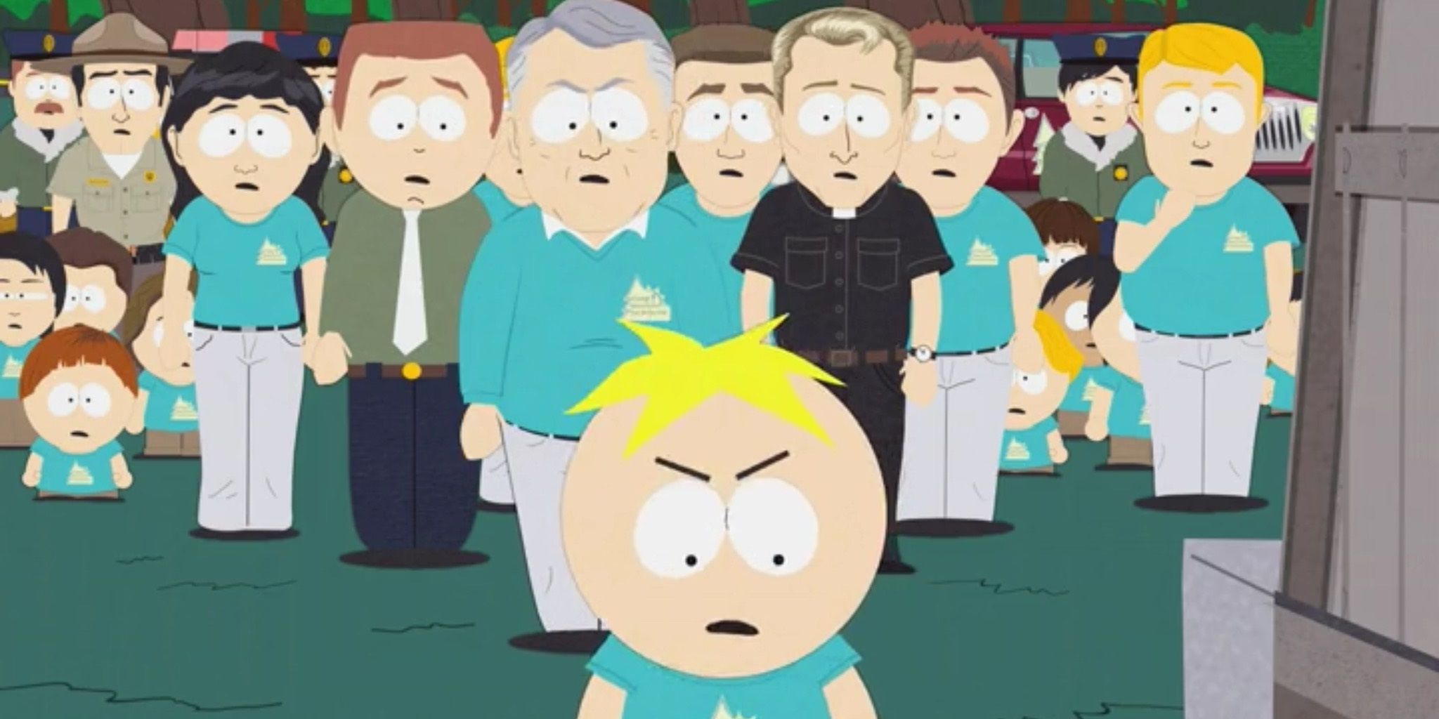 Butters at a gay conversion therapy camp in South Park
