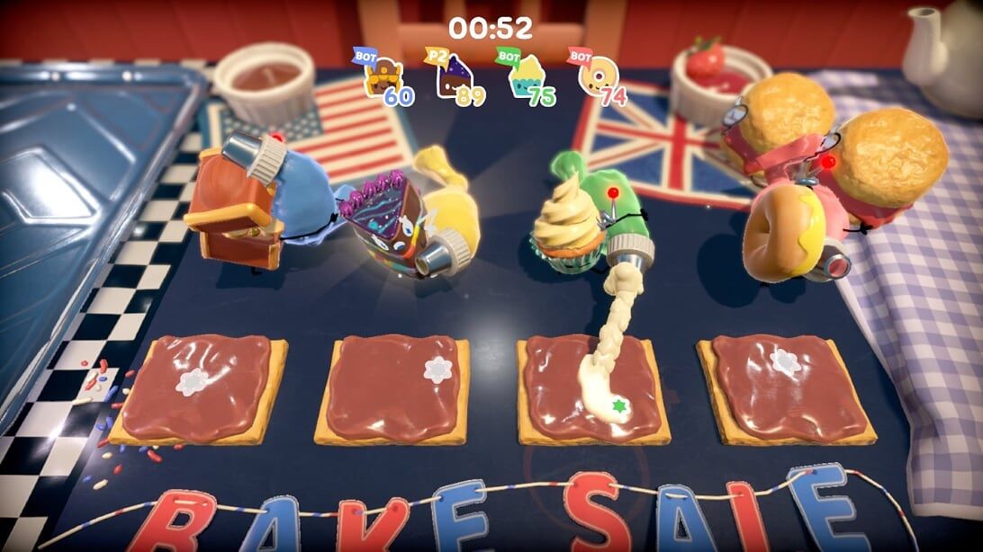A screenshot fo Cake Bash, playing the s&rsquo;mores mini-game.