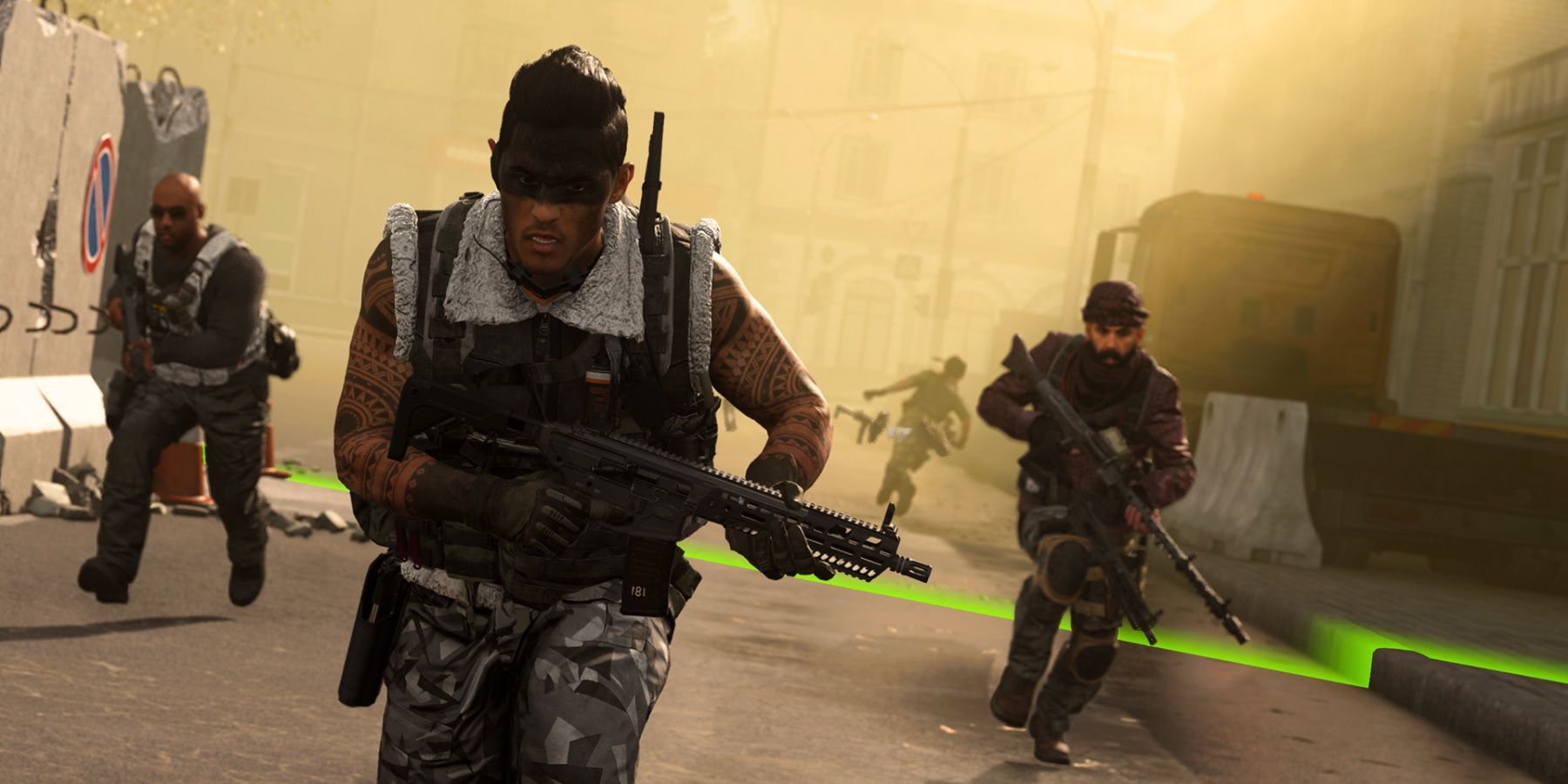 A screenshot from Call of Duty Warzone wih the closing circle.