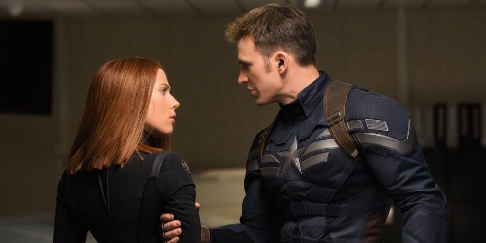 Cap and Black Widow in Captain America The Winter Soldier