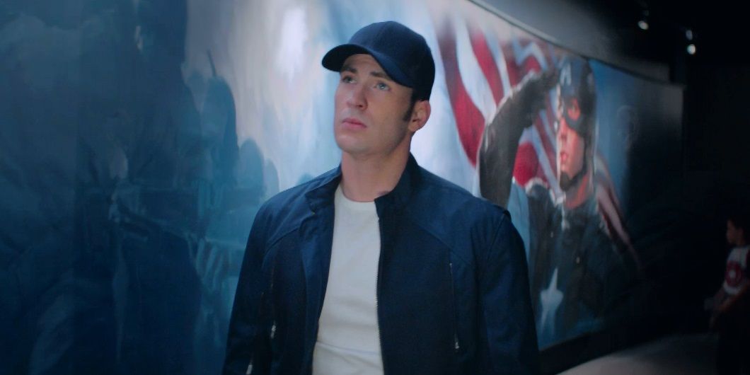 Steve Rogers walks around the Captain America museum