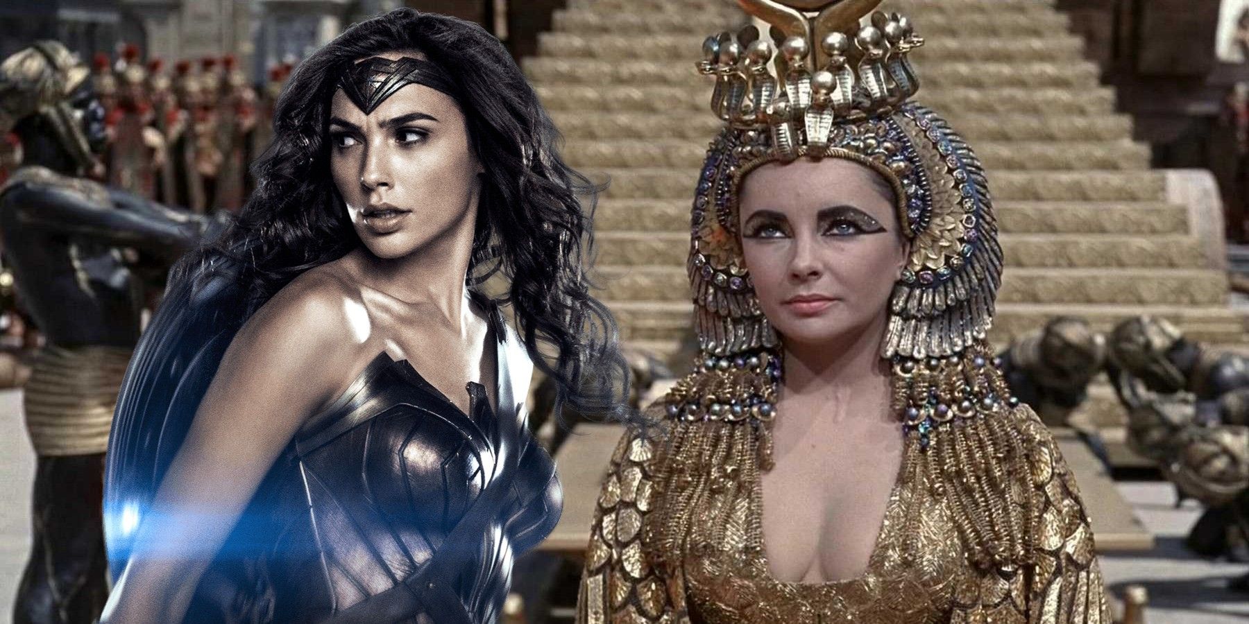 Split image of Cleopatra and Gal Gadot
