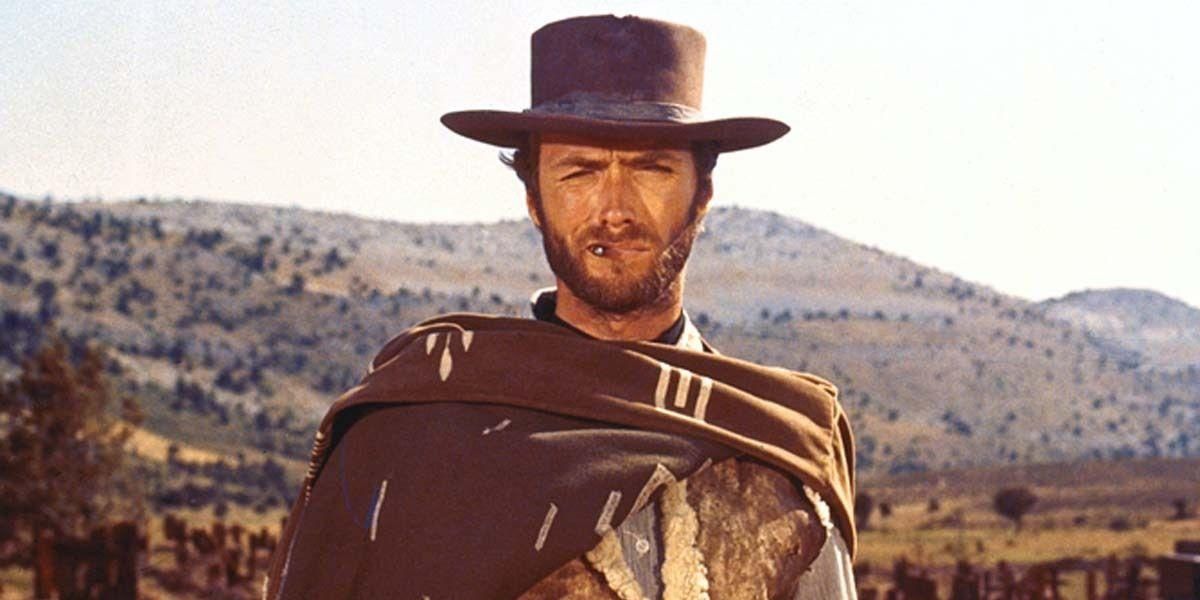 The Man with No Name squinting in the desert in The Good, the Bad, and the Ugly