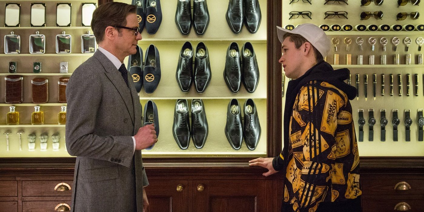 Colin Firth and Taron Egerton in Kingsman