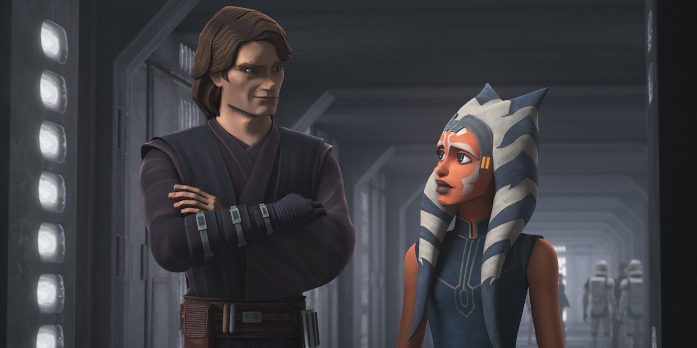 Anakin and Ahsoka in The Clone Wars.