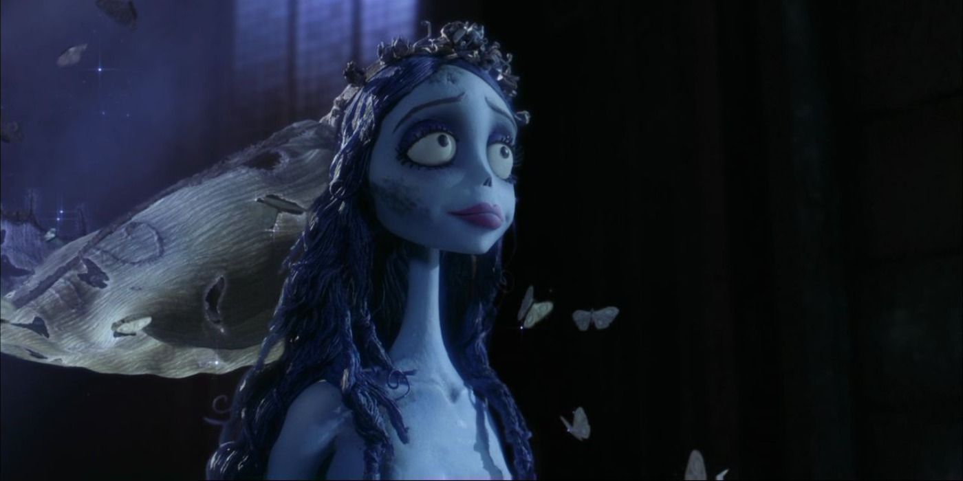 Emily smiles as she steps into the night in Corpse Bride