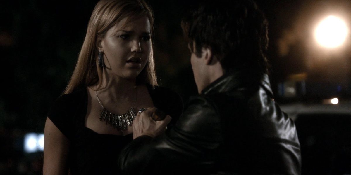 Damon stakes Lexi in The Vampire Diaries