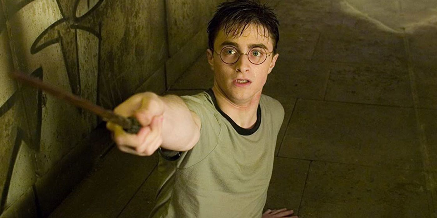 Daniel Radcliffe as Harry Potter in a tunnel