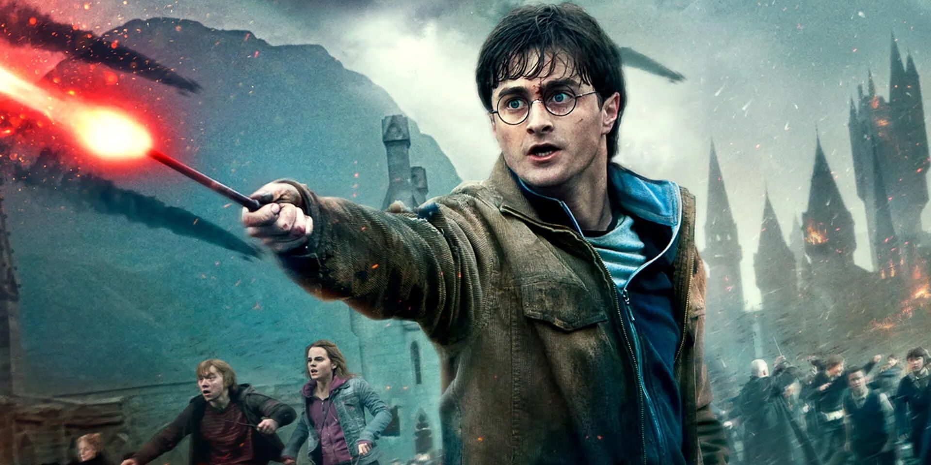 Daniel Radcliffe as Harry Potter on the Deathly Hallows poster