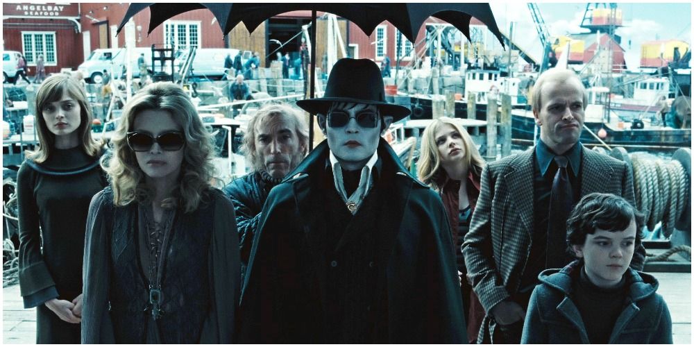 People On Street Under Umbrella With Vampire