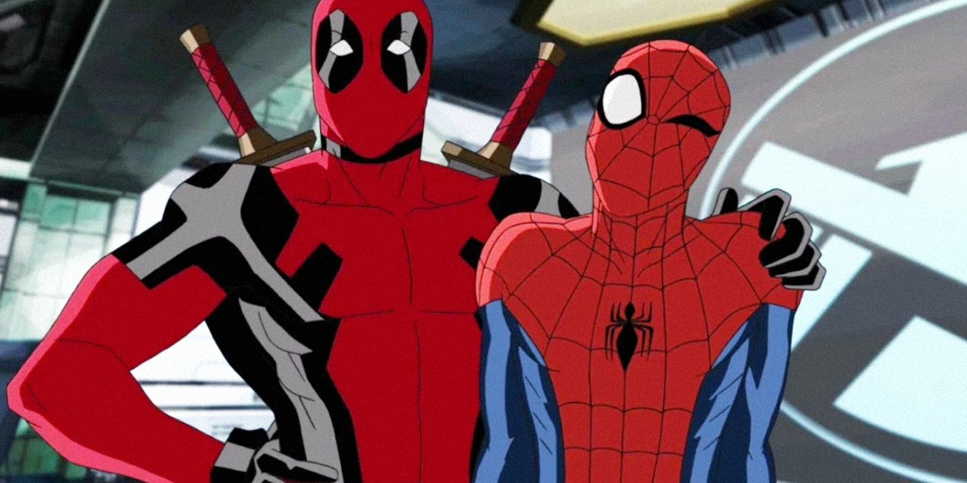 Deadpool e Homem-Aranha da série animada