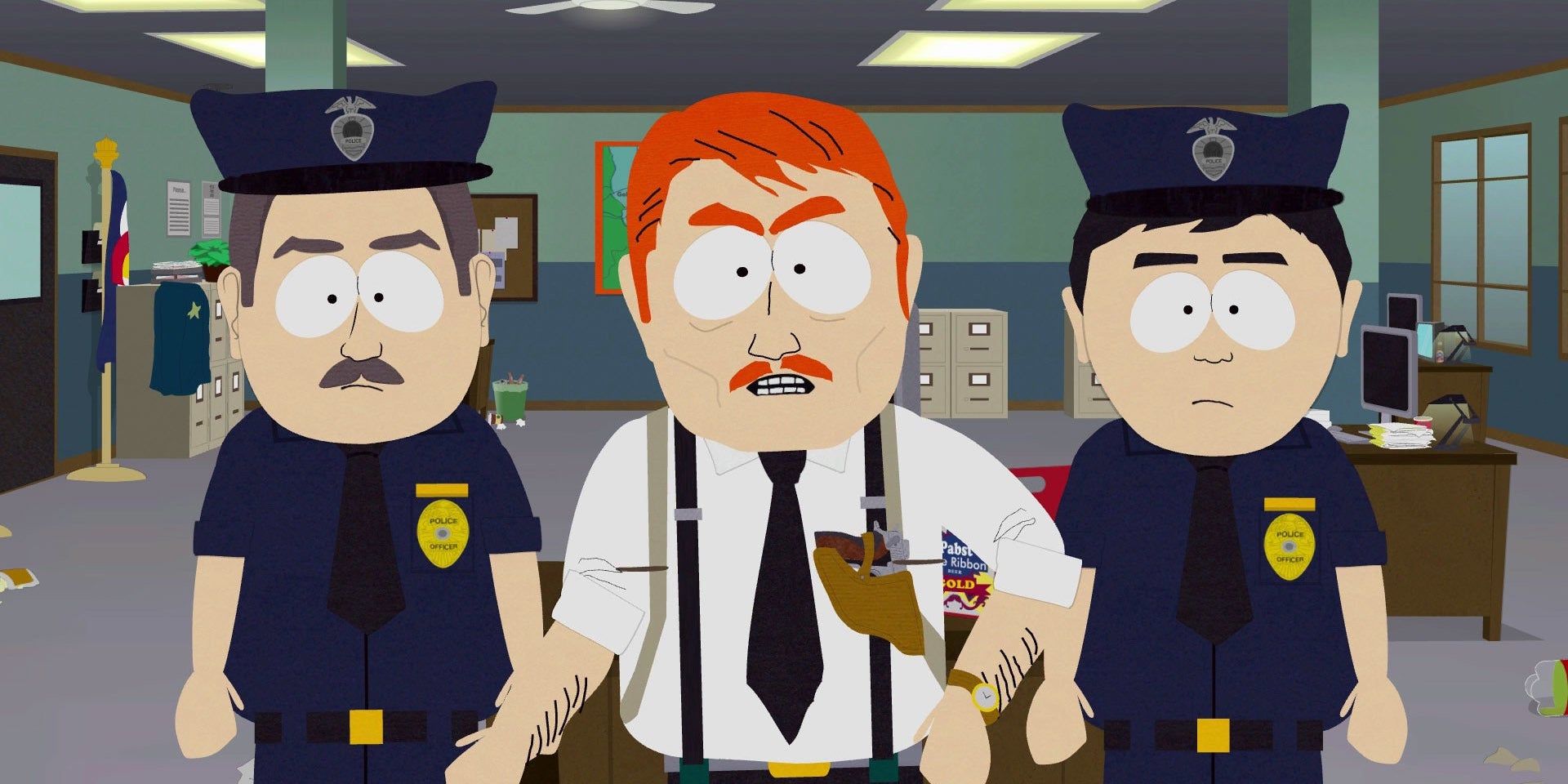 Detective Harris with two other cops in South Park