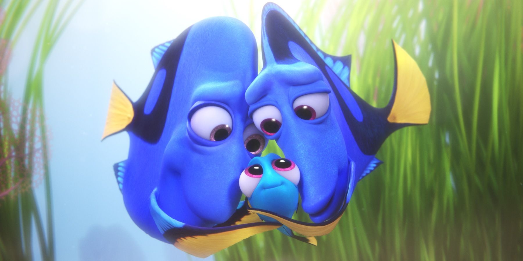 Dory and her parents in Finding Dory