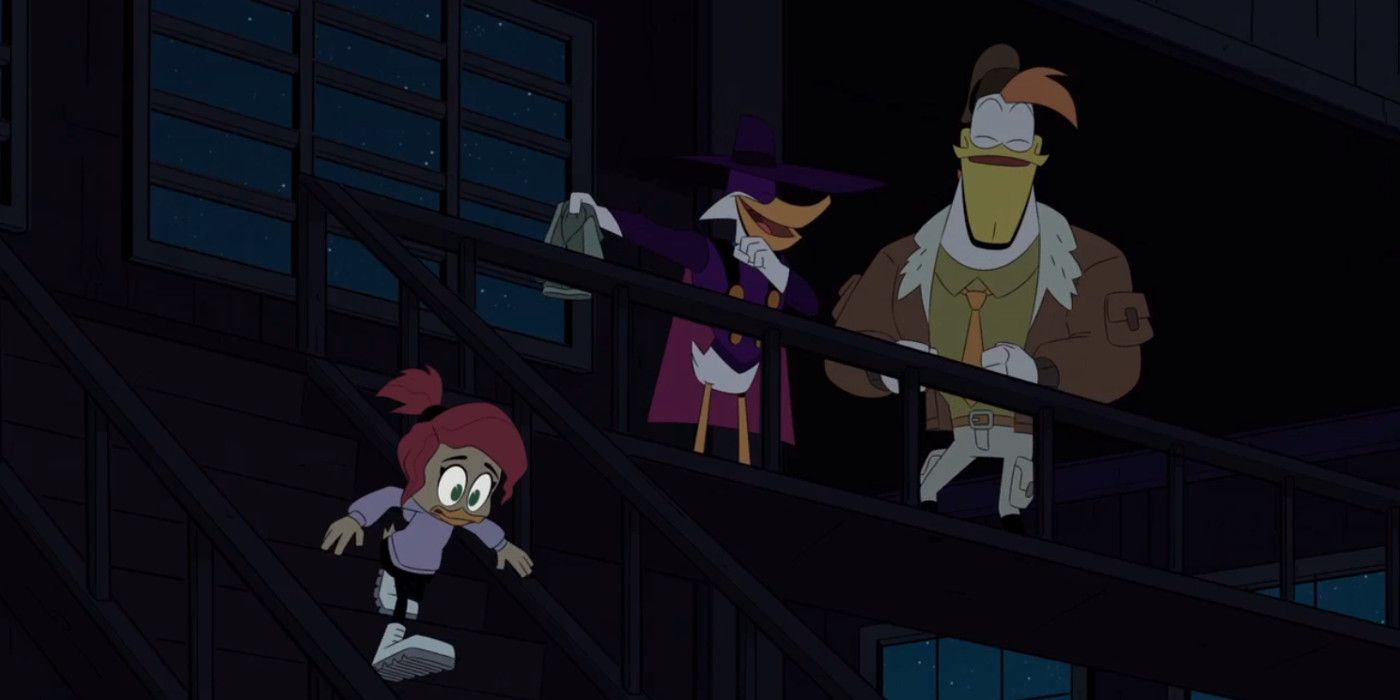 DuckTales Darkwing Duck and Launchpad Sing Theme Song As Gosalyn Sneaks Off