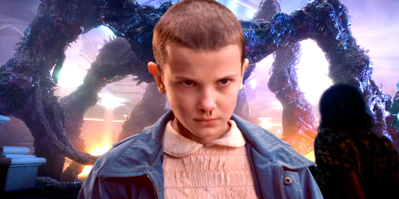 Eleven and Mind Flayer in Stranger Things