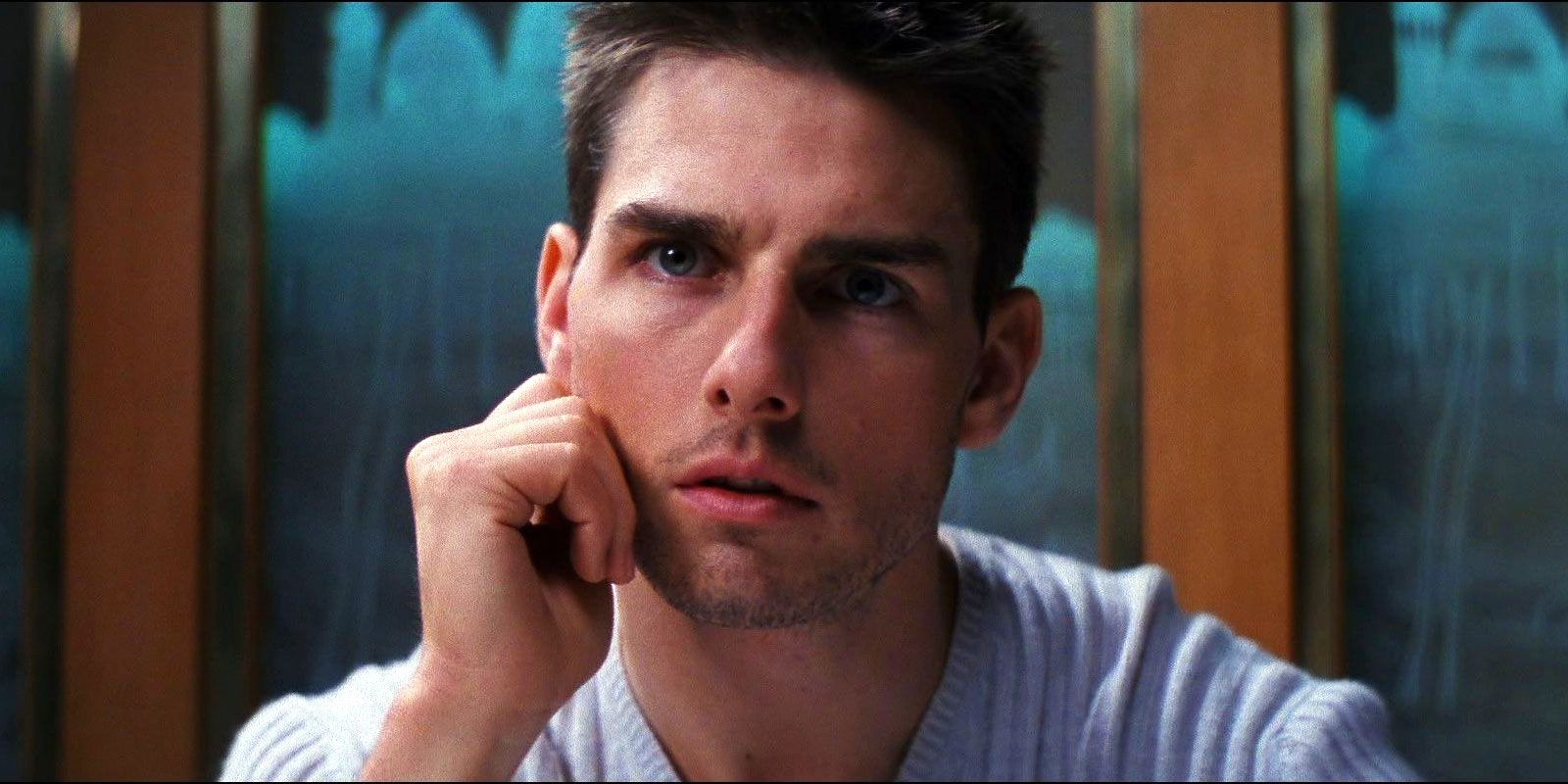 Ethan Hunt ponders his next move in the 1996 film Mission: Impossible.