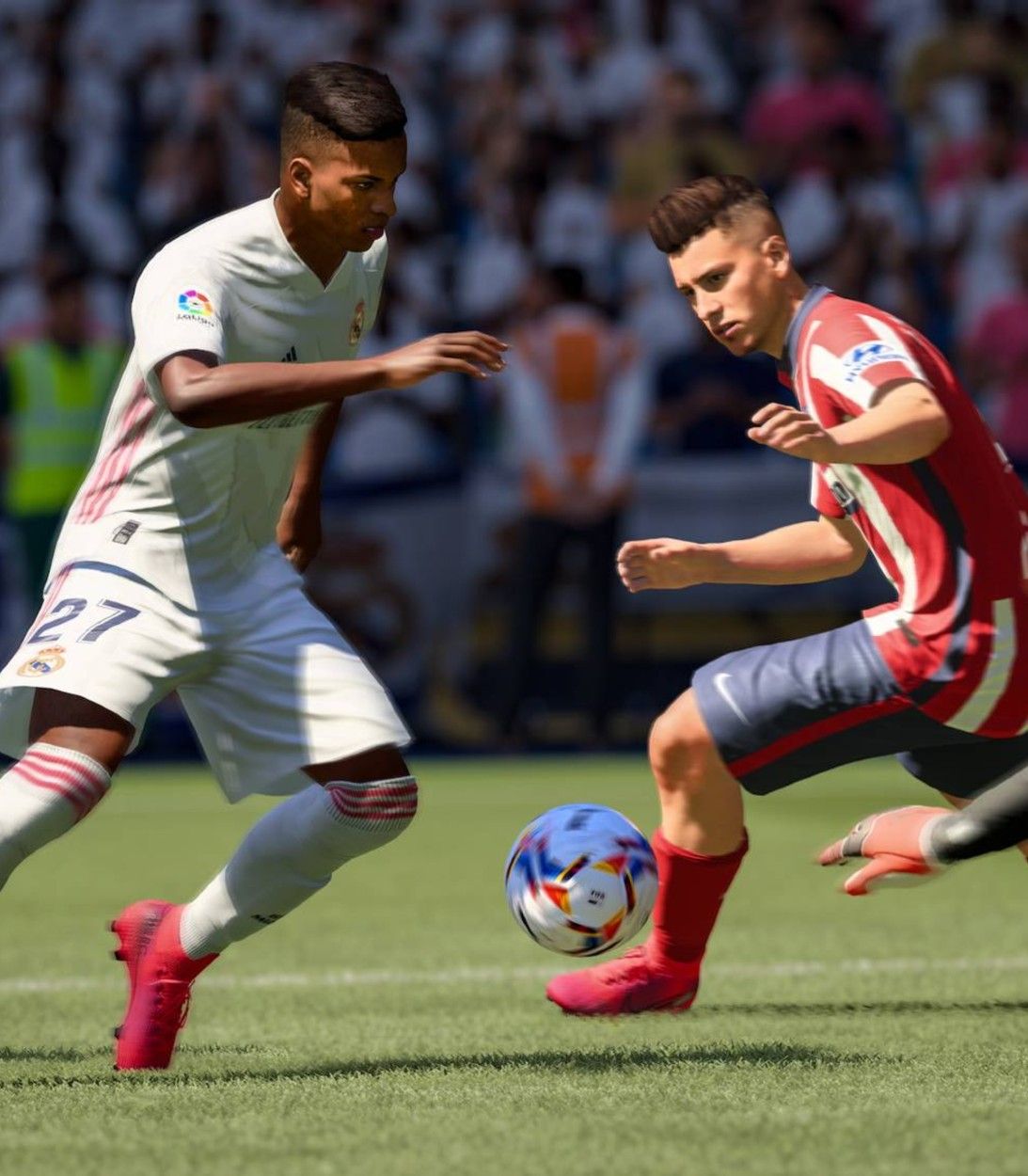 A player dribbles the ball in FIFA 21