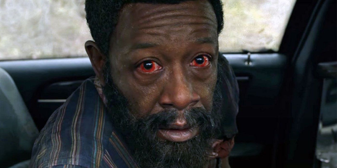 Morgan with red eyes in Fear the Walking Dead.